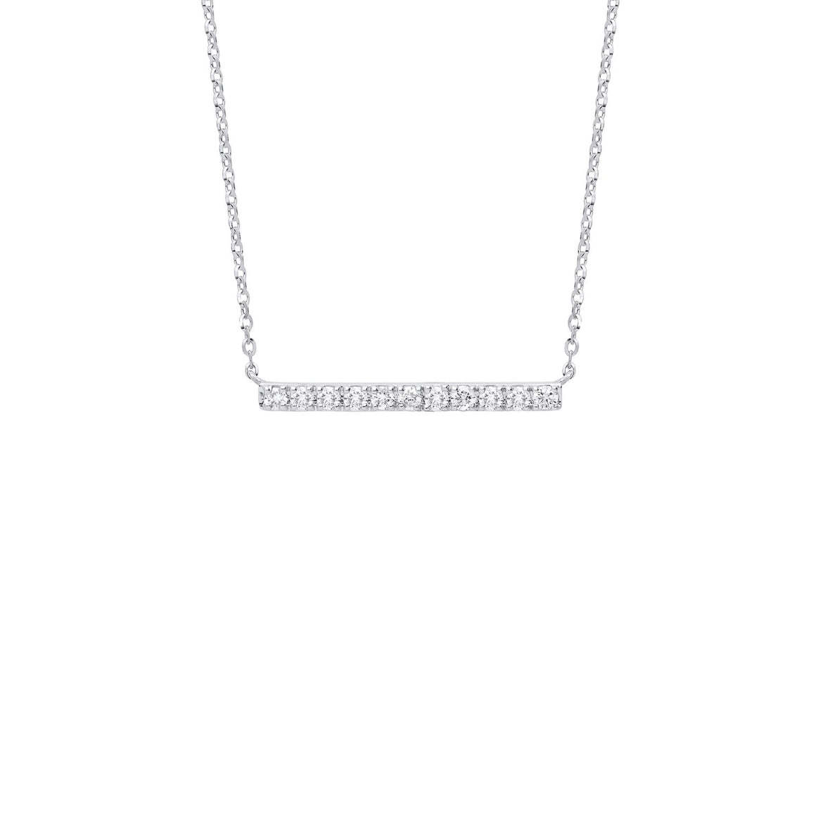 White Gold Diamond Bar Necklace