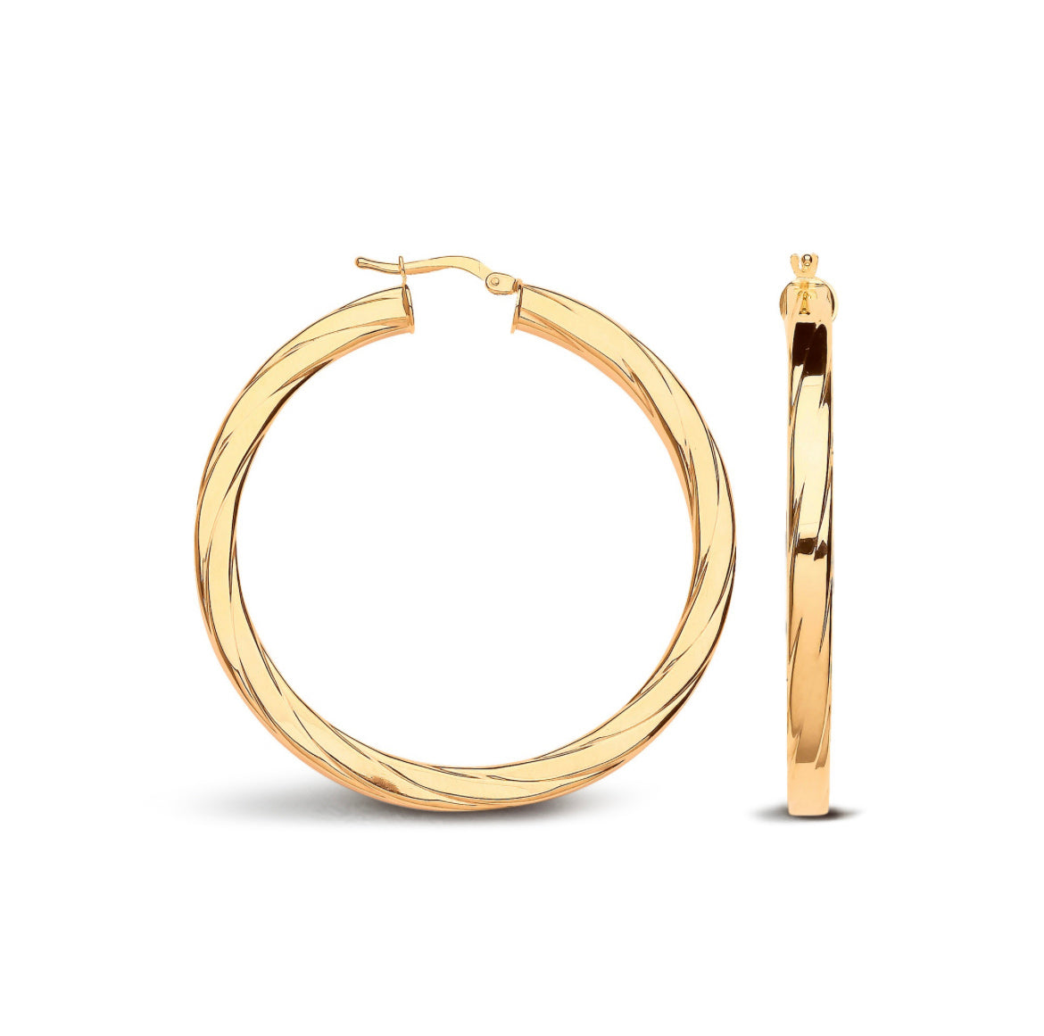 Gold Twisted Hoop Earrings