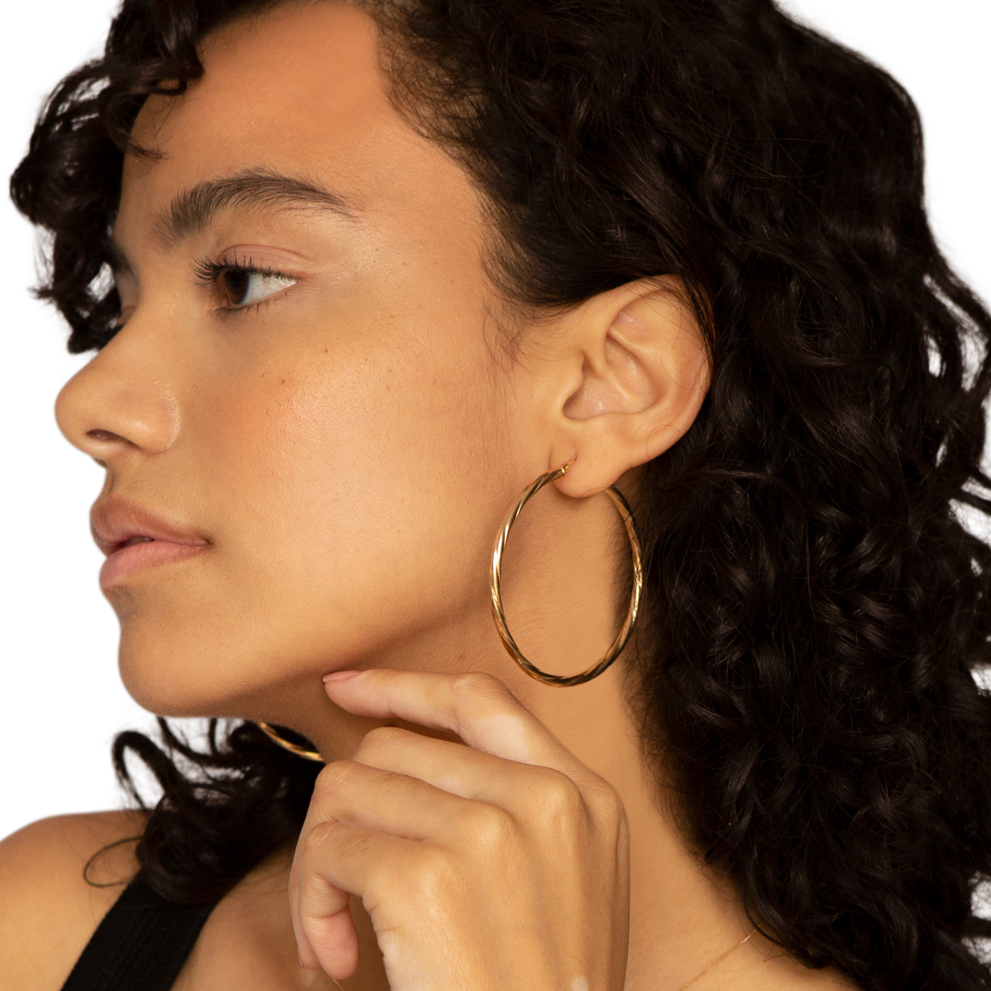 Gold Twisted Hoop Earrings