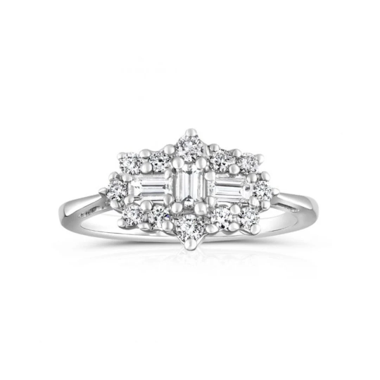 White Gold Diamond Cluster Ring