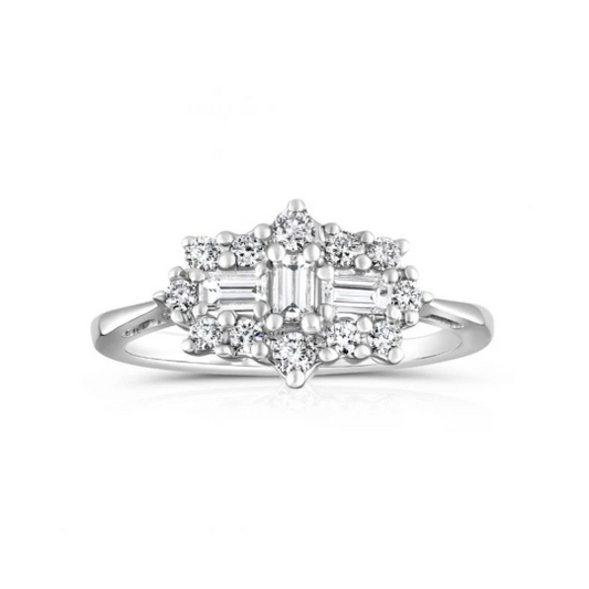 White Gold Diamond Cluster Ring